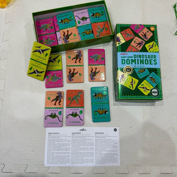 New Giant Shiny Dinosaur Dominoes By Eeboo 3+ - Picture 1 of 8